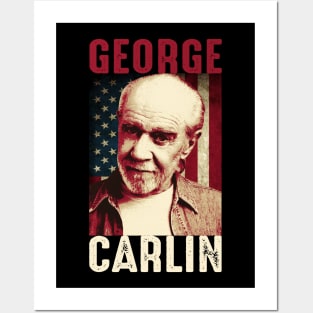 George Carlin American Flag Posters and Art